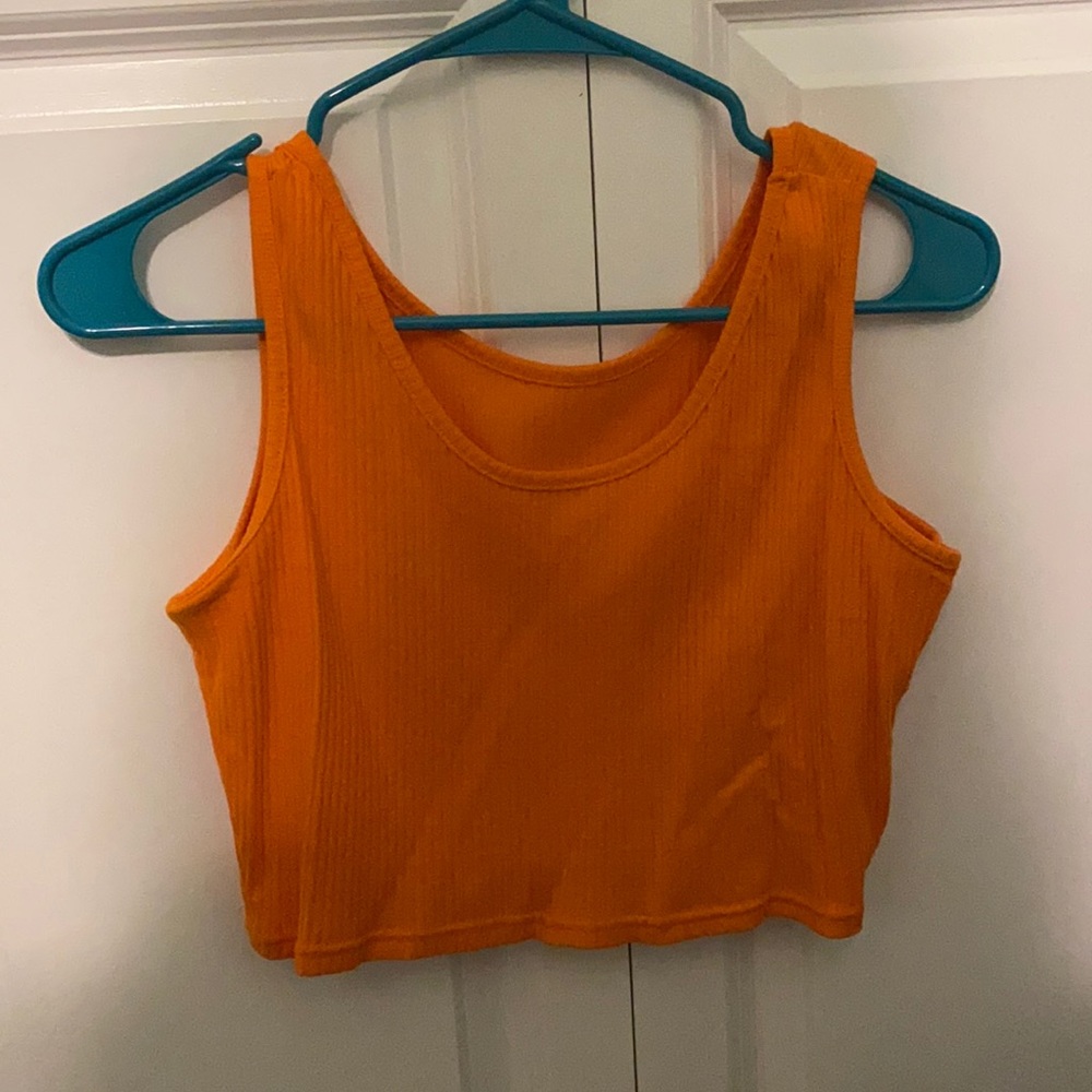 Neon orange women’s crop top